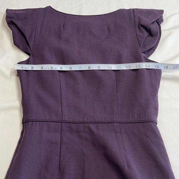 J. CREW 💯% Italian Wool Purple Styled Cap Sleeves Sheath Dress SIZE 4 - Picture 11 of 15
